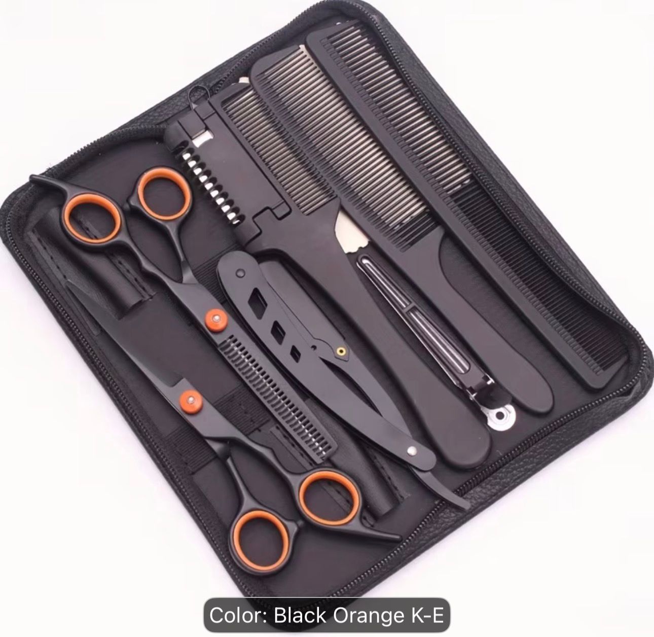 Professional 6" Japanese Steel Hair Scissors Set - 3pcs Texturizing Kit with Thinning Shears, Razor Comb & Detangling Apple Comb for Salon/ Home Use