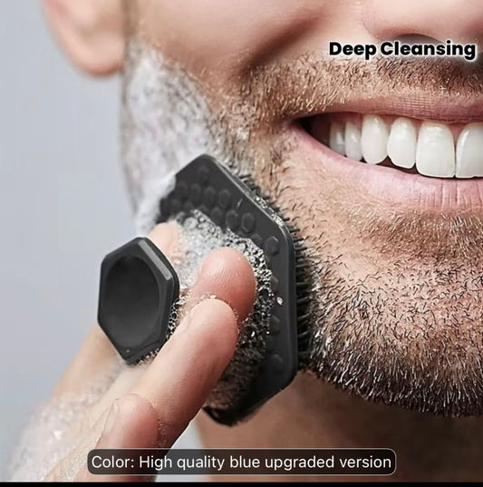 Premium Flexible Beard Brush – Deep Cleaning & Exfoliating Beard Grooming Tool for Men