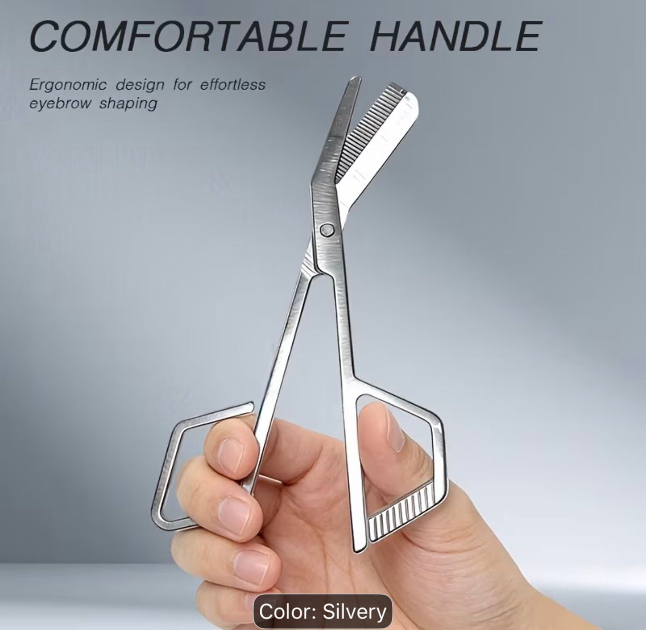 All-in-One Stainless Steel Eyebrow Scissors - Precise Trimming Without Jamming, Unisex Eyebrow, Sideburn, and Beard Scissors.