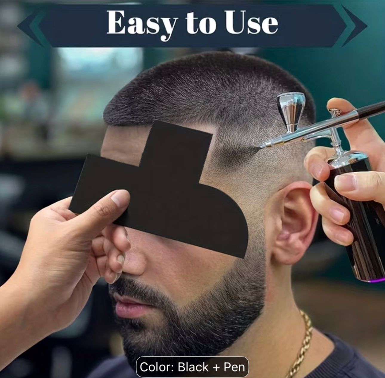 Men'S Beard Shaping And Styling Kit: Precision Trim Card, Hairline Template And Outlining Pen - Fragrance-Free, Reusable, Ideal for Beards And Mustaches