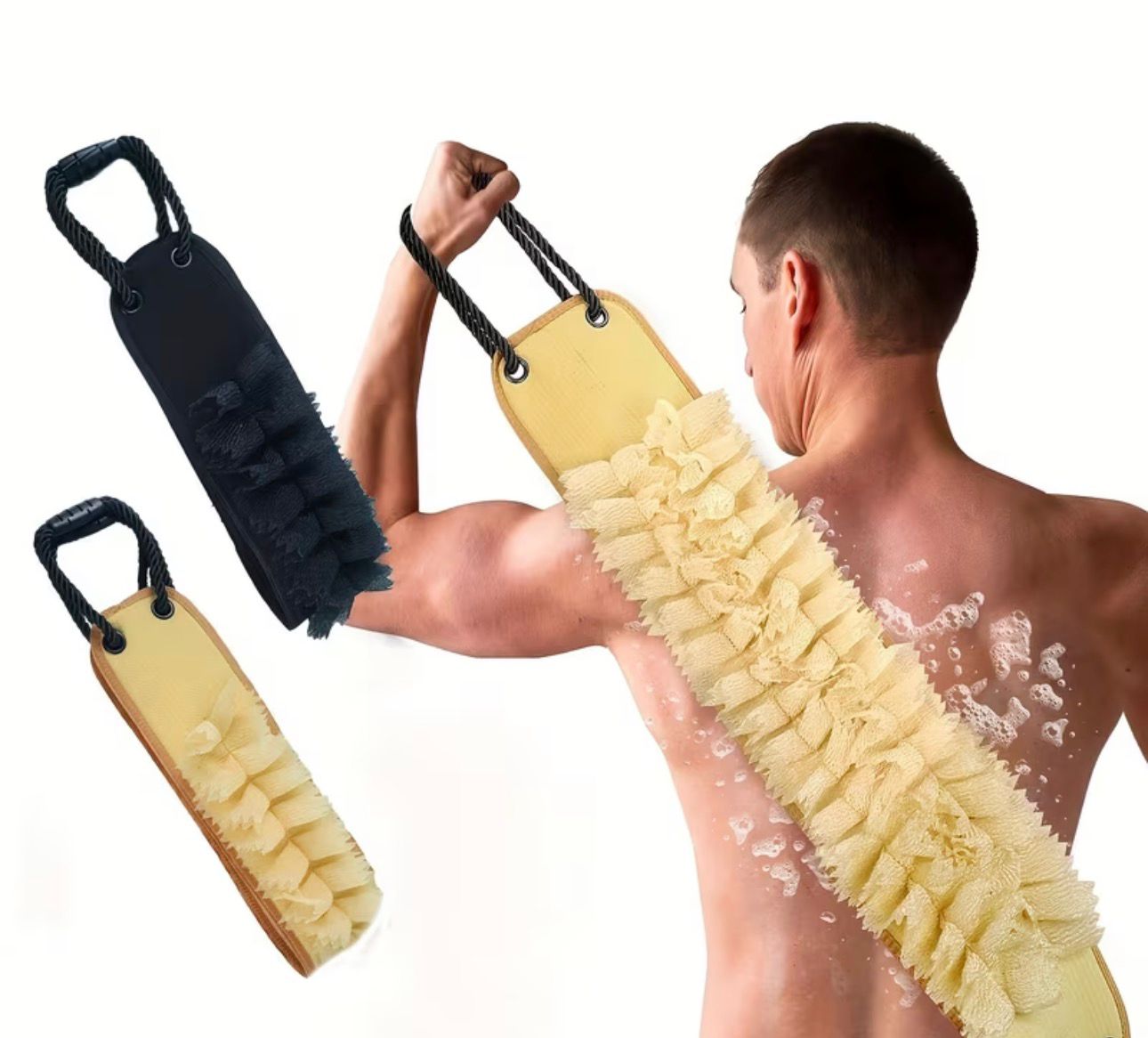1pc 36.4-inch Long Back Scrubber Towel, Dual-Use for Home and Personal, Labé Strip Bath and Back Scrubbing Tool